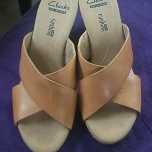 Clark's slip on sandals